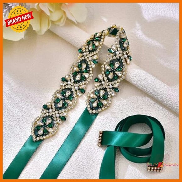 Sparkling Rhinestone Wedding Belt Plus Size Adjustable Satin